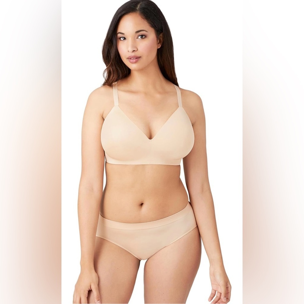 Wacoal ultimate side smoother wire free bra, #852281, color Sand, Size 38DD
